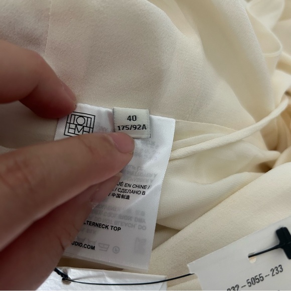 Off-White Gathered Silk Top - Picture 13 of 14